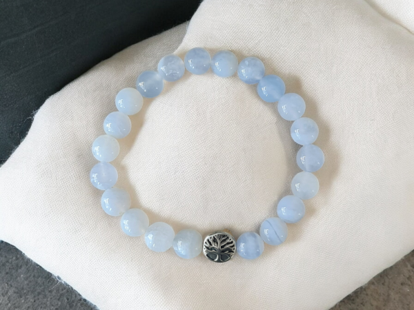 Bracelet calcédoine bleue